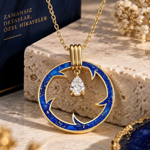 Vortex Lapist Lazuli 14k Kolye