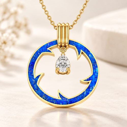 Vortex Lapist Lazuli 14k Kolye